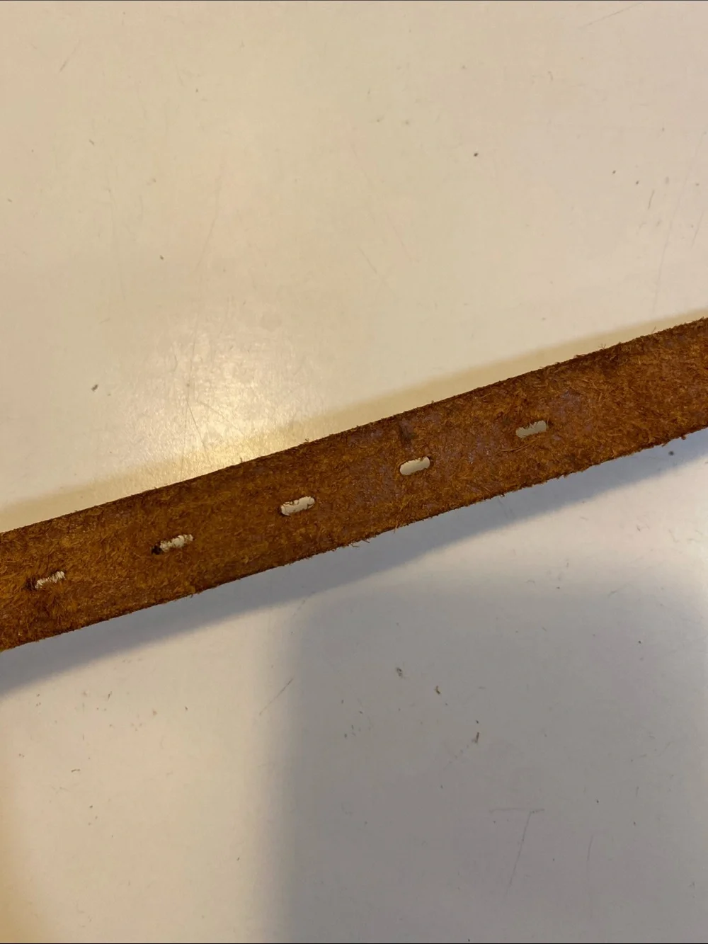 Brown Cowhide Leather Belt Msde In Paris with Antiqued Brass Buckle Sx 34